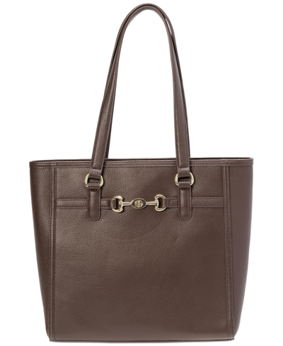 Giani Bernini Horsebit Tote Bag Chocolate