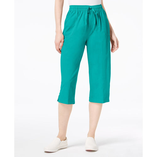 Karen Scott Petite Edna Capri Pants Crisp Teal