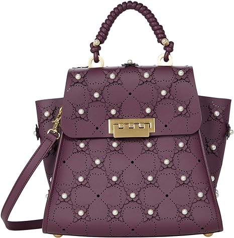 Zac Posen Eartha Convertible Leather Backpack Dark Cherry