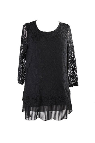 Alfani Black Tulip Back Lace Blouse M