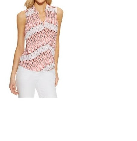 Alfani Sleeveless Printed Crossover Top Size 4