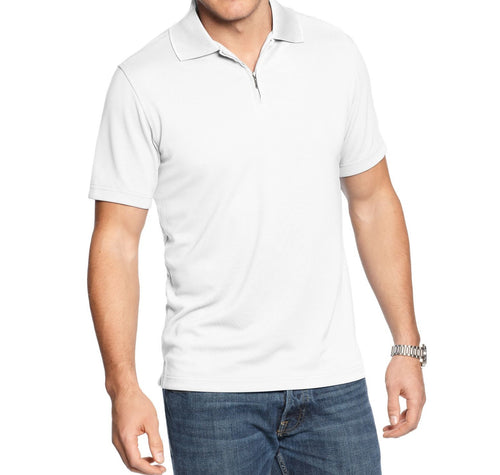 Alfani Men's Bright White Slim Ottoman Quarter-Zip Polo XXL