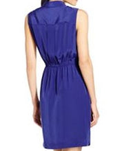 Alfani Women's Pocketed Solid Shirt Dress Blue Violet