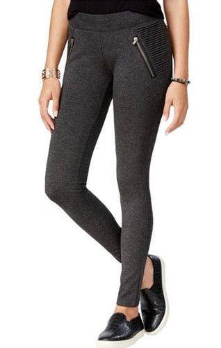 American Rag Ponte Zipper Leggings Charcoal XS