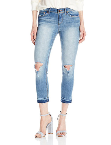 Dittos Women's Gigi Midrise Release-Hem Crop Jean Busted Blue 28