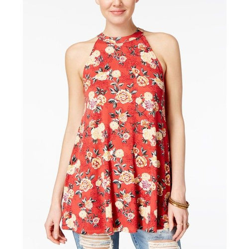 Hippie Rose Juniors Sleeveless Swing Tunic Oriental Floral XS