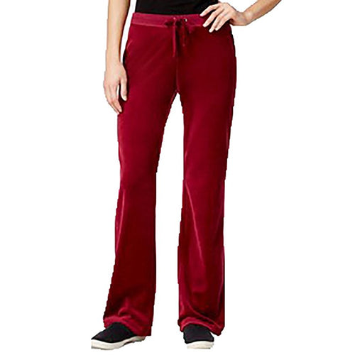 Hippie Rose Juniors Velour Flare-Leg Pant Spicy Sangria