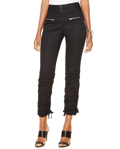 INC Deep Black Cropped Utility Zip-Pocket Pants Curvy Fit 2