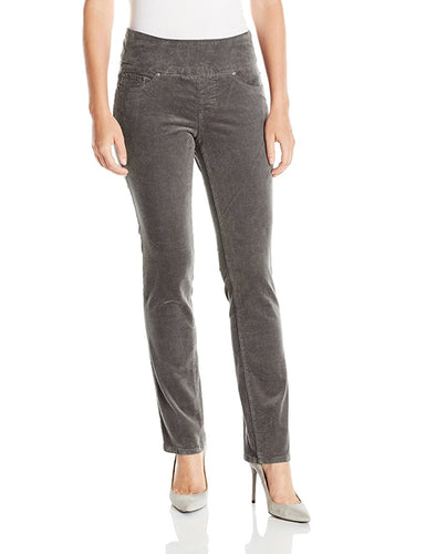 JAG Petite Peri Corduroy Straight Leg Pants Smokey Grey