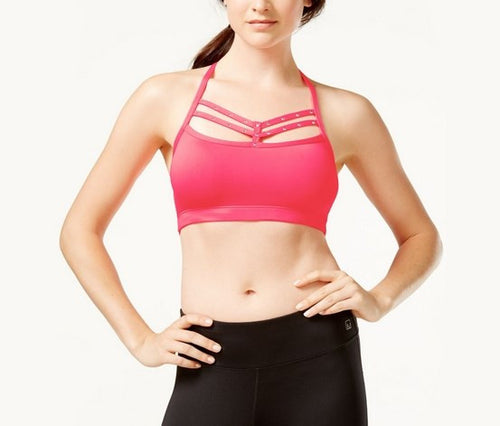 Material Girl Juniors Rhinestone Strappy Sports Bra Flashmode