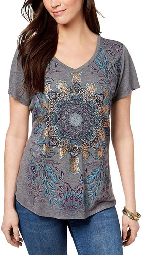 Style & Co Cutout Graphic T-Shirt Medium